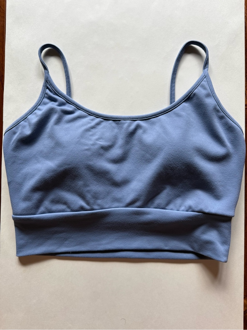 Light Blue Stretch Sports Bra with Thin Straps